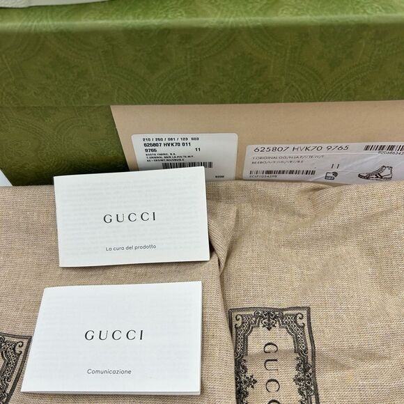 Men's Gucci tennis 1977 high top sneakers size 11 made in Italy - Picture 9 of 12